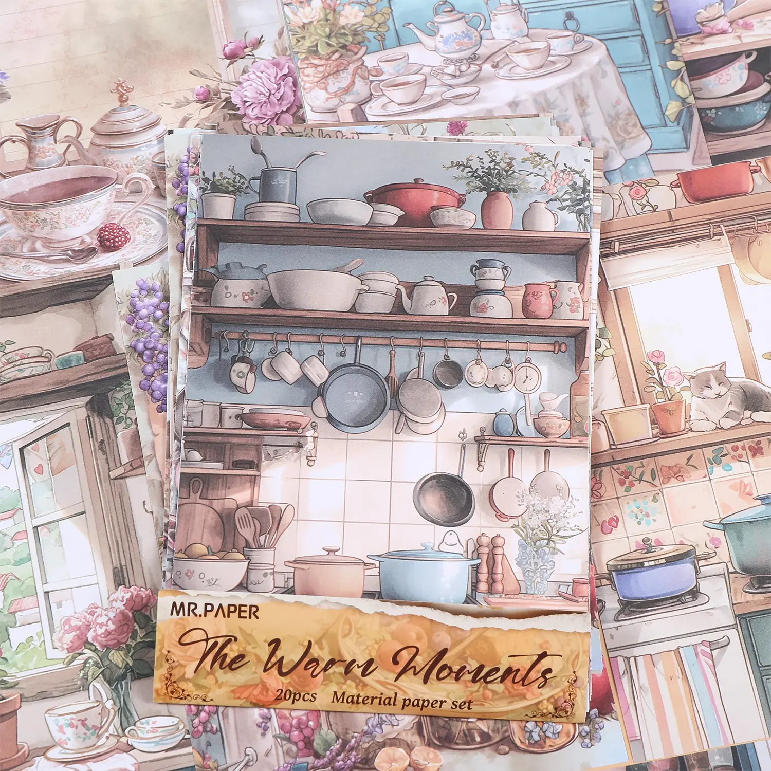 15 Pieces Mr Paper Cozy Moments Series, Warmth Moment Material Paper, Memo Cutting Thin Accessories, Decorative Scrap Journal Paper