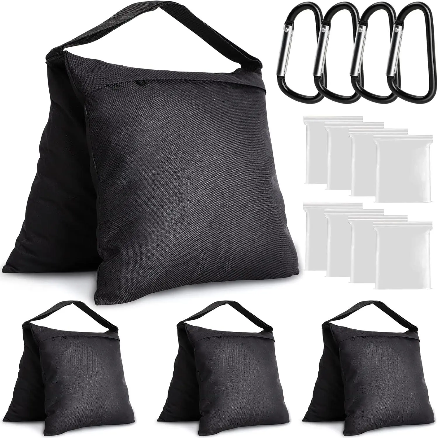 4 Packs Sandbags Weight Bags for Light Stand Photography Video Equipment, Heavy Duty Saddlebag for Backdrop Stand, Photo Tripod, Canopy, Pop up Tent, Umbrella Base, Fishing Chair, Picnic Table