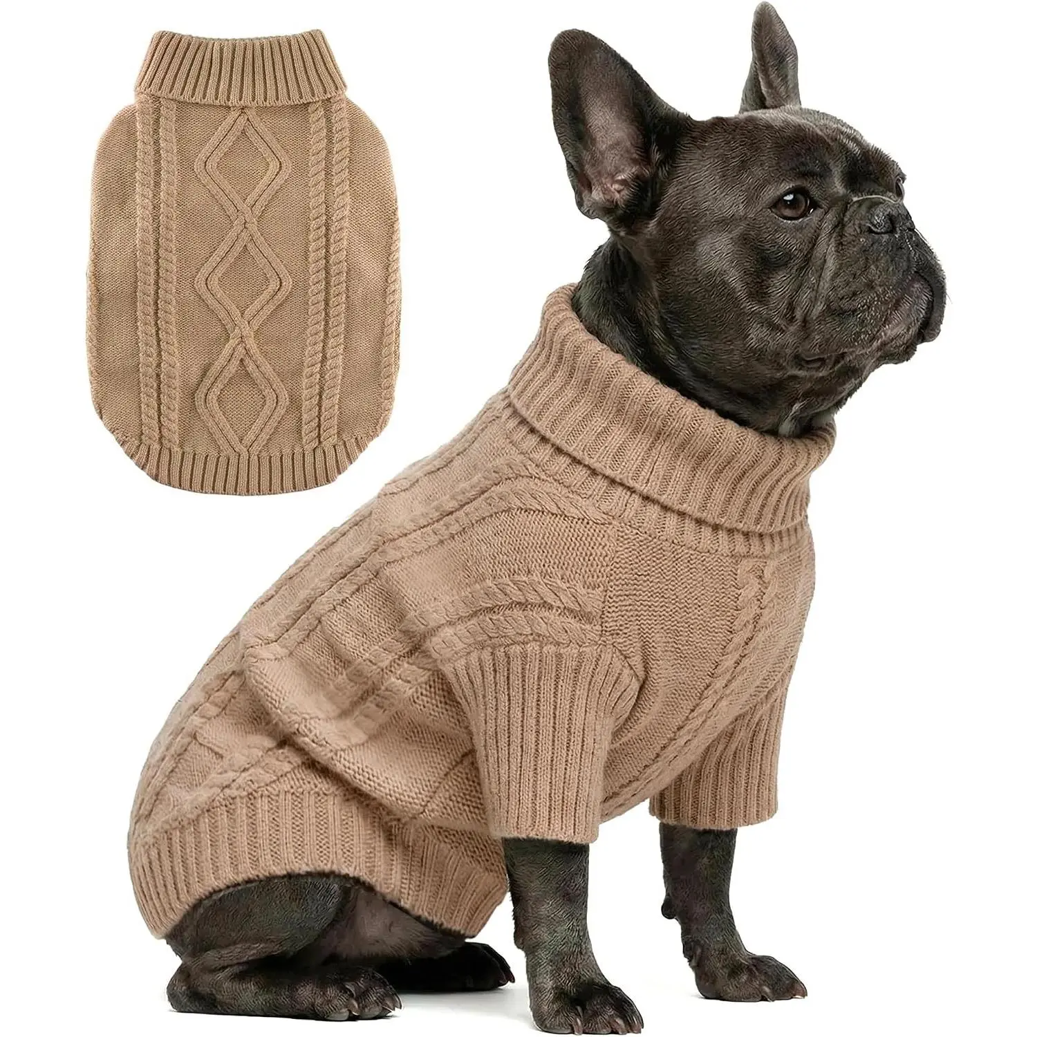 Thick Warm Knitted Pullover Dog Sweater for Small Dogs Cats Puppy Chihuahua Yorkie Bulldog Christmas Cold Weather Pet Outfits