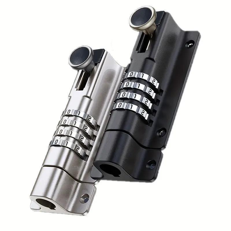 Customizable 4-Digit Combination Slide Latch Lock, Metal Barrel Bolt Door Security, Adjustable Password Setting, Assembly Required