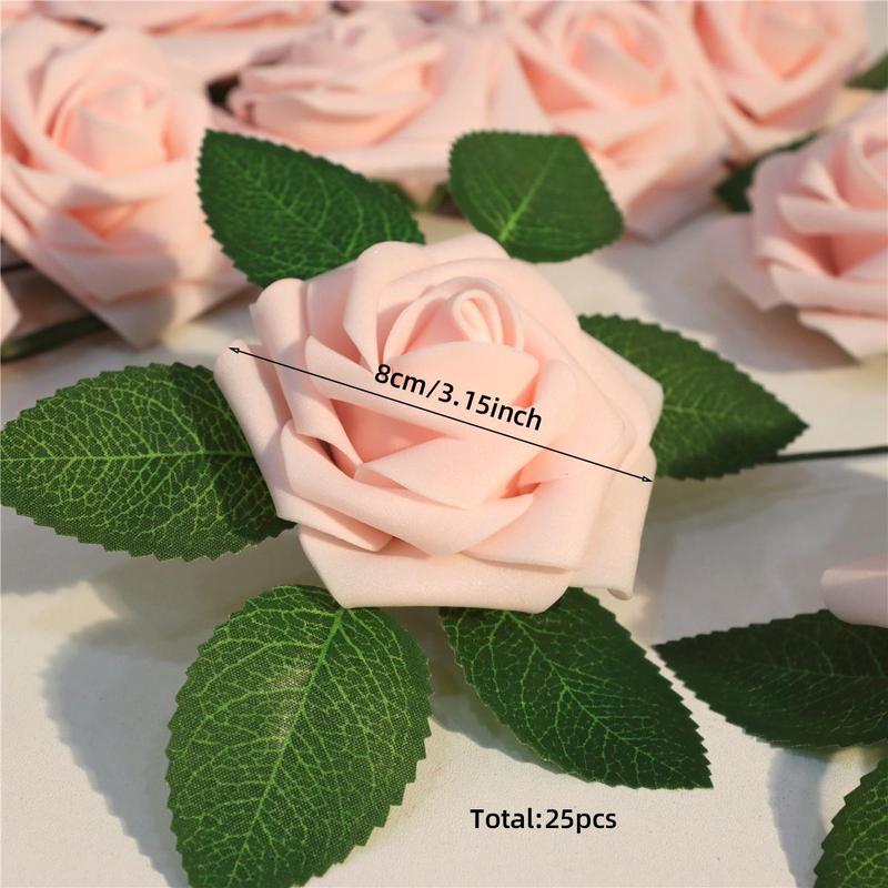 Fake Rose Petals for Unique Romantic Decor, 25pcs Realistic Red Roses for Wedding Decoration, Faux Rose Bouquet
