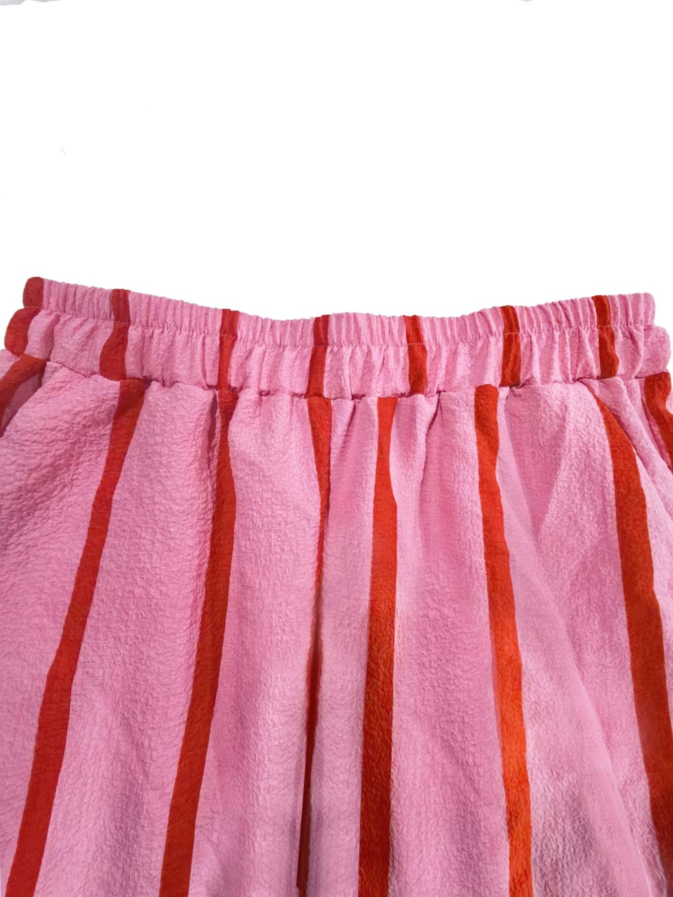 Women's Striped Print Wide Leg Pants, Casual Comfy Trousers for Daily Wear, Ladies Bottoms for All Seasons, Casual Chic Bottoms, Casual Straight Leg