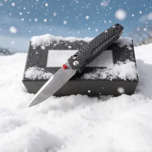 1pc 485 Folding Knife, Multifunctional Edc Lightweight Foldable Knife, Portable Multipurpose Knives, Carbon Fiber Handle, Pocket Knife, Fruit Knife, Kitchen Knife, Men's Gift, Stainless Steel Knives