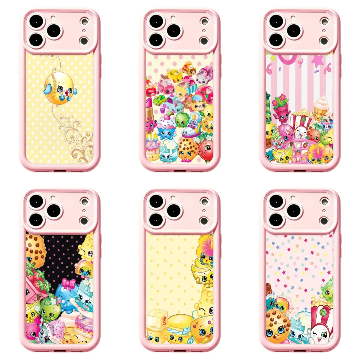 Cute Shopkins Cartoon Character Collage Phone Case, ,For iPhone 11 12 13 14 15 16 17 pro max for Samsung S26 S25 S24 S23 S22 S21 phone Cases, fashion Gifts For Fans Men Women,durable shockproof casing