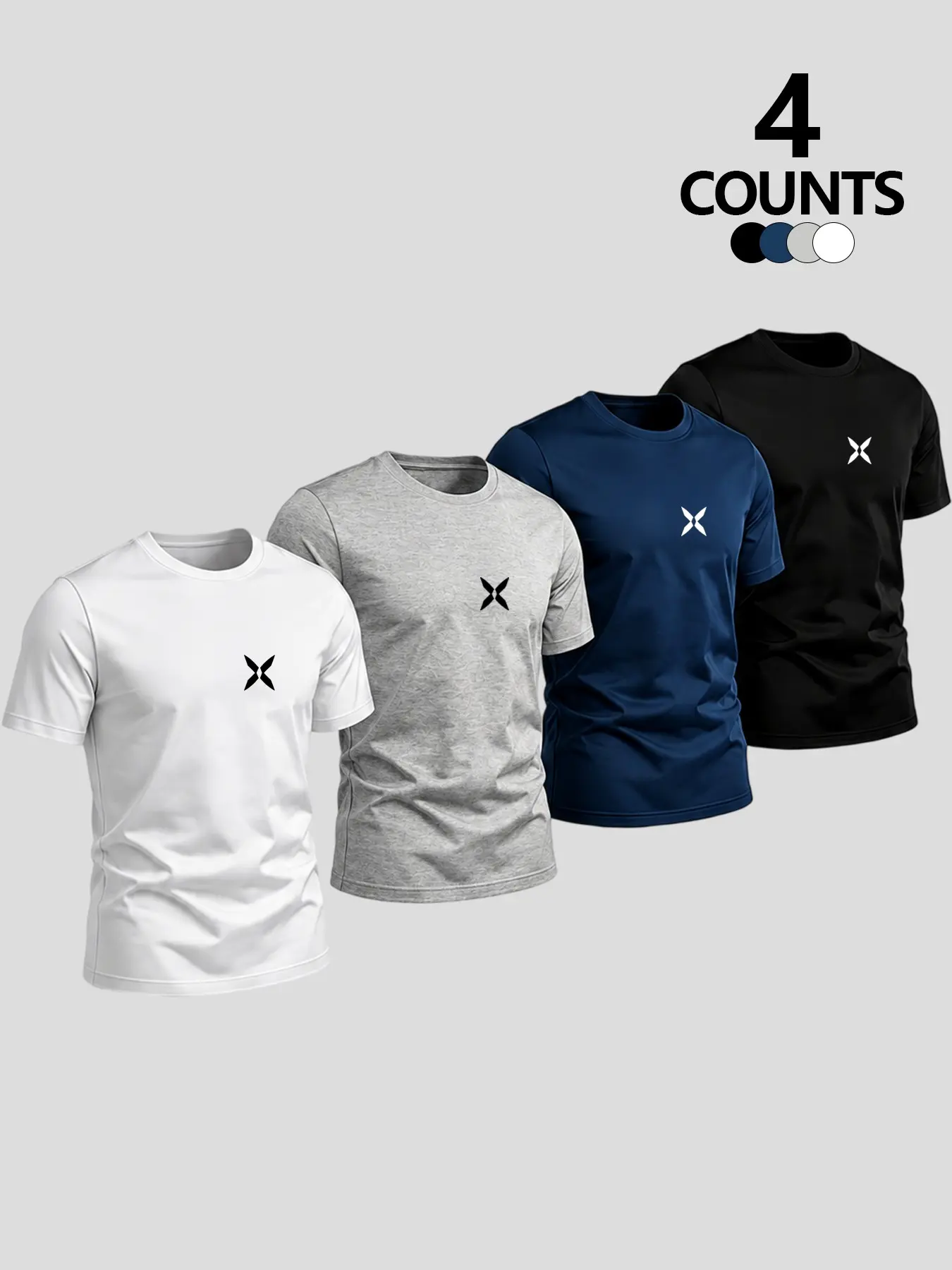 Summer Men's Basic Sporty Short Sleeve T-Shirt, Breathable Quick-Dry, Casual Loose-Fit, Gym Training, Multi-Color, Graphic Pattern