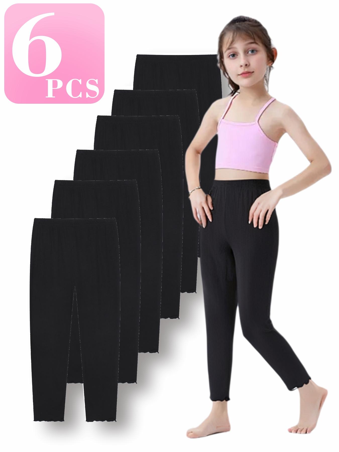 Girl's Solid Color Leggings, Casual Comfy Breathable Skinny Pants for Daily Wear, Kids Bottoms for All Seasons