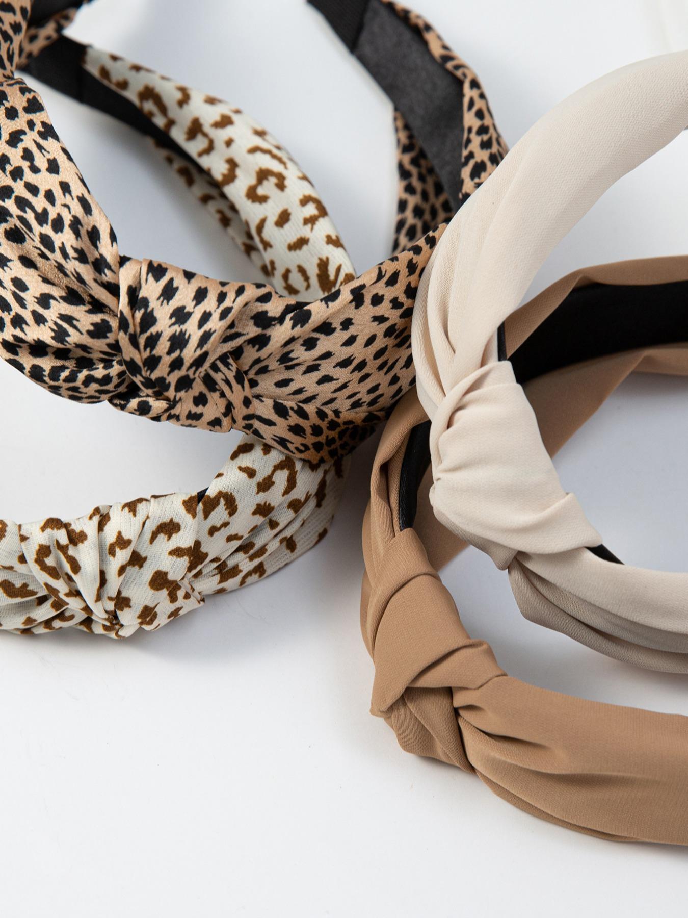 Leopard Pattern Knotted Headband, Casual Versatile Hair Accessories for Women, Minimalist Headwear Suitable for Thick Hair, Unique Gifts for Women Friend, Headbands Women