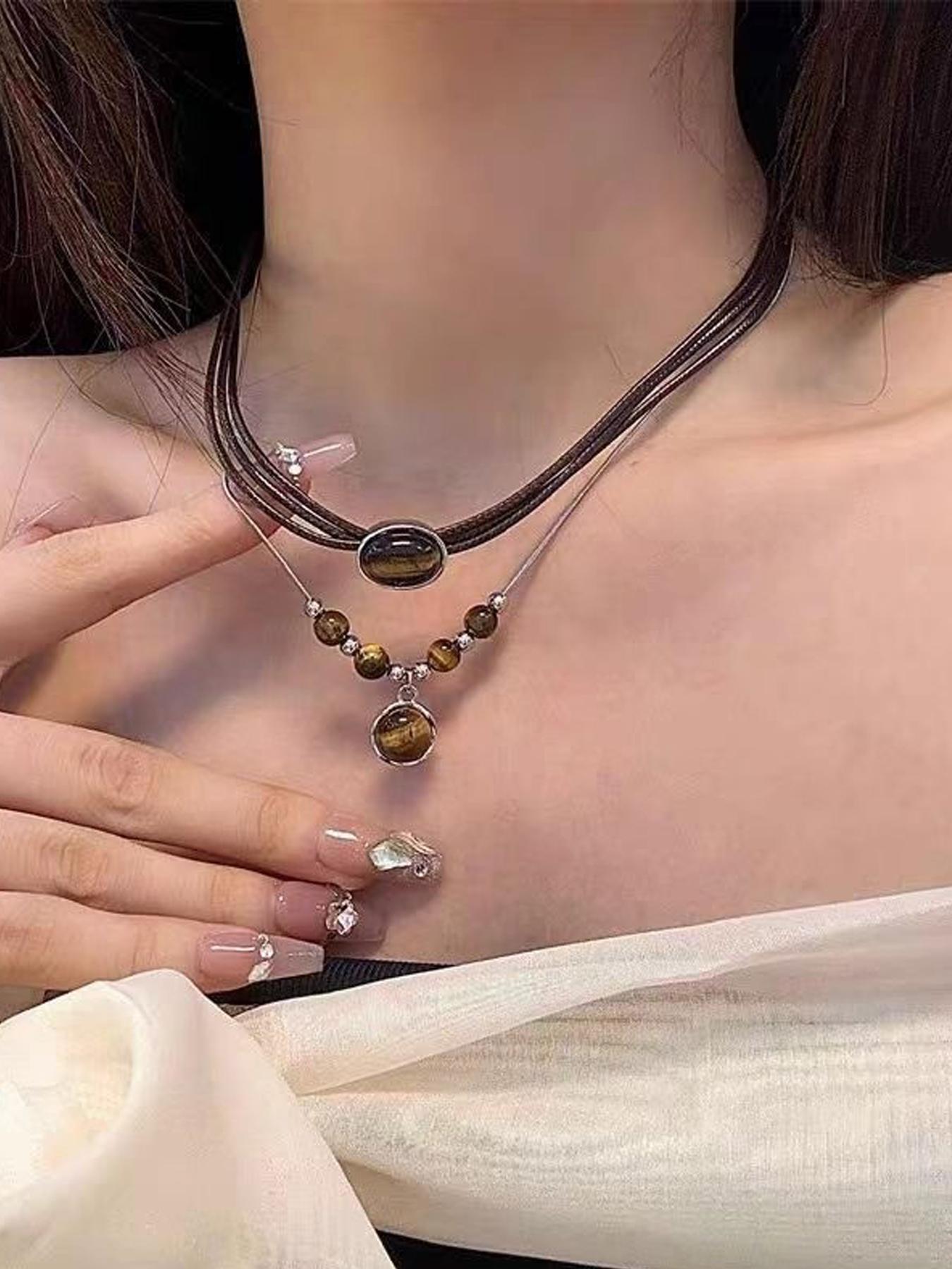 Women's Vintage Statement Necklace, Elegant Necklace, Fashion Jewelry for Party, Daily Clothing Decor, Trendy All-match & Exquisite Jewelry for Birthday Gift