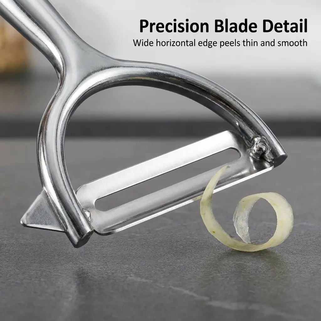 Stainless Steel Y-Type Vegetable Peeler, Non-Slip Rubber Handle, Sharp Blade, Multi-Functional Kitchen Tool, Ideal for Home Cooking and Restaurants