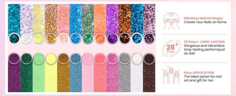 Nail Kit for Beginners with Everything: Practice Nail Hand Acrylic Set Professional Powder Liquid Starter Kits with Drill U/V Lamp in Cosmetic Gift Bag for Salon Home (Pink)