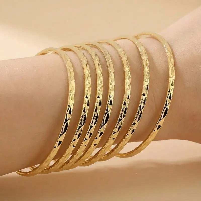 Women's 7 Days of Good Luck Bracelet, Handcrafted Interwoven 7 Spinner Ring Chain, Classic Stress Relief Fidget Bracelet, Stainless Steel Hypoallergenic Tarnish Resistant Lucky Jewelry Gift for Her