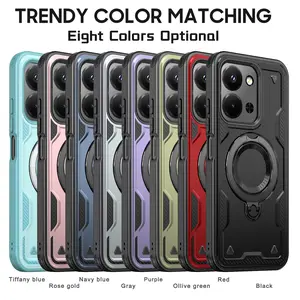 Redmi 15C 4g Phone Case with Rotating Stand, Magnetic Charging Cover, Anti-Drop, Unisex, Simple Style, Protective Back Shell