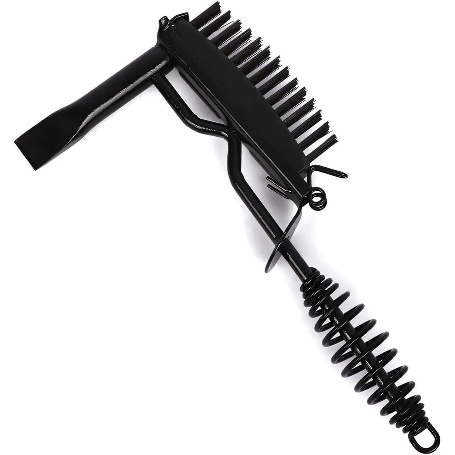 2-in-1 Welding Chipping Hammer with Wire Brush for Slag Removal | Heavy-Duty Heat-Treated Steel; Shock-Absorbing Spring Handle Reduces ; Flat Chisel Tip for MIG, TIG and Stick Cleanup