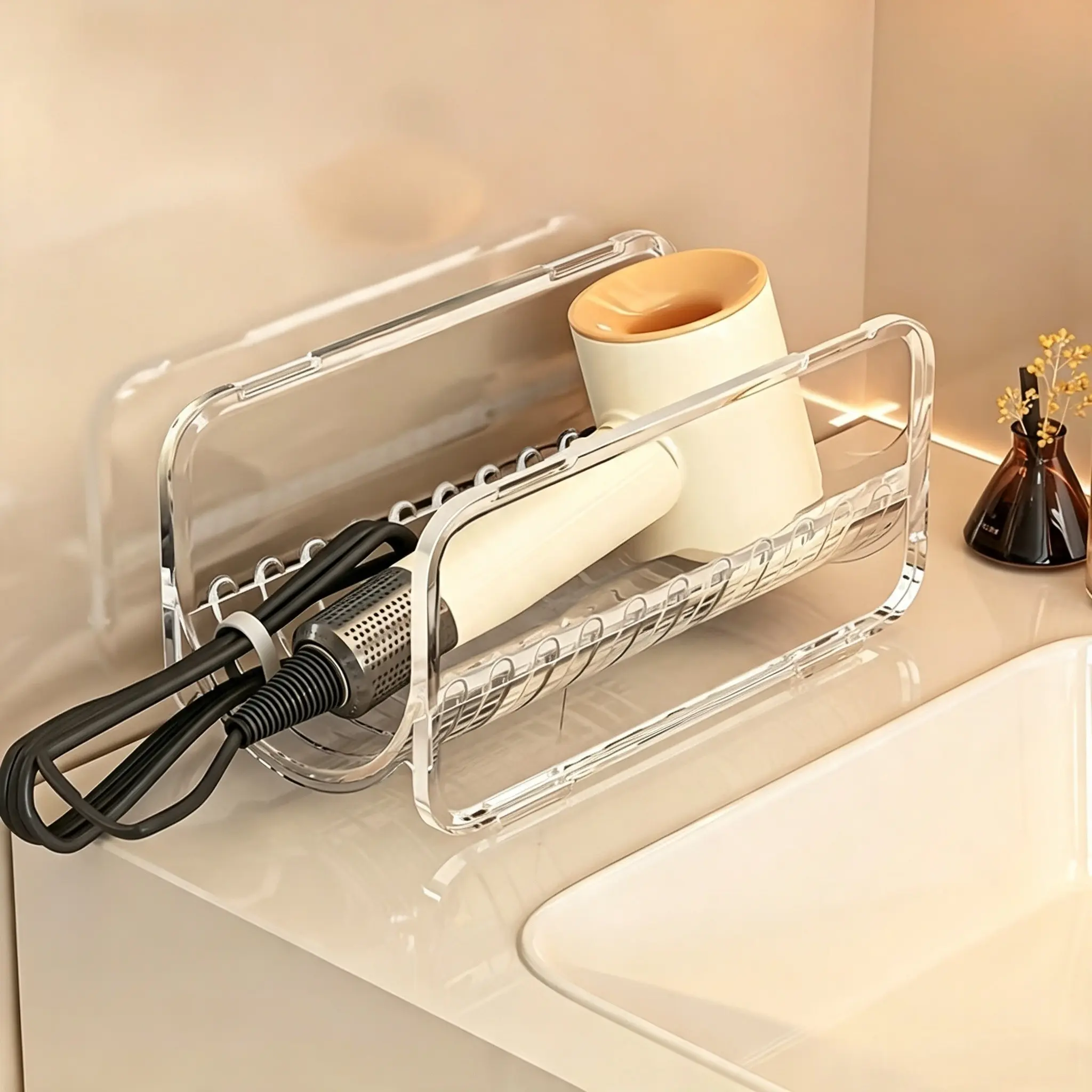 Hair Curler Organizer Rack, Hair Dryer Storage Box, Egg Curler Sorter, Item Holder, Straightener Comb Organizer, Stackable Design