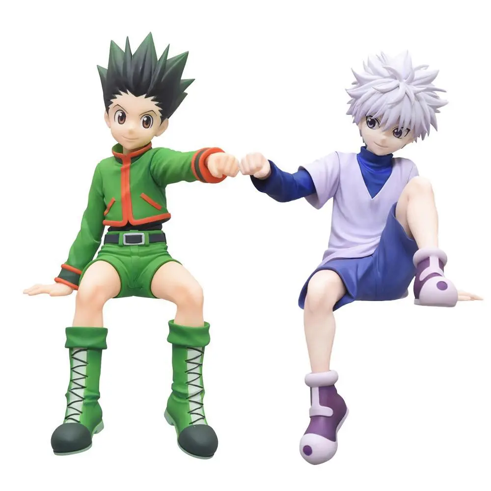 12cm Anime Hunter x Hunter Killua Zoldyck PVC-ABS Action Figure, Gon Freecss Model Collectible, Car Ornament Gift for Anime Collectors