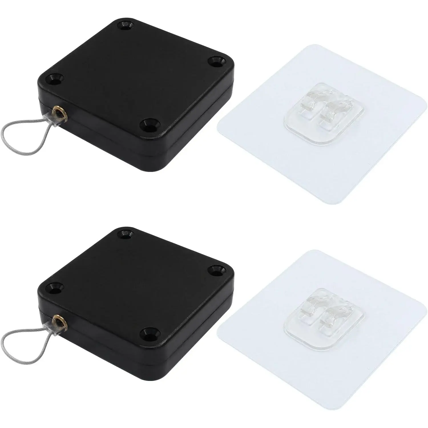 2 count Automatic Sliding Door Closer, 800g Tension, Black | Punch Free, Steel Drawstring, For Bedroom/Bathroom/Office
