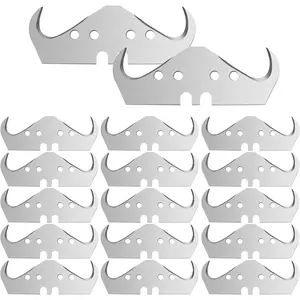100-Pack Super Big Hook Trimming Blades, Double Sided with 2 Notches, 4 Holes, for Roofing and Flooring