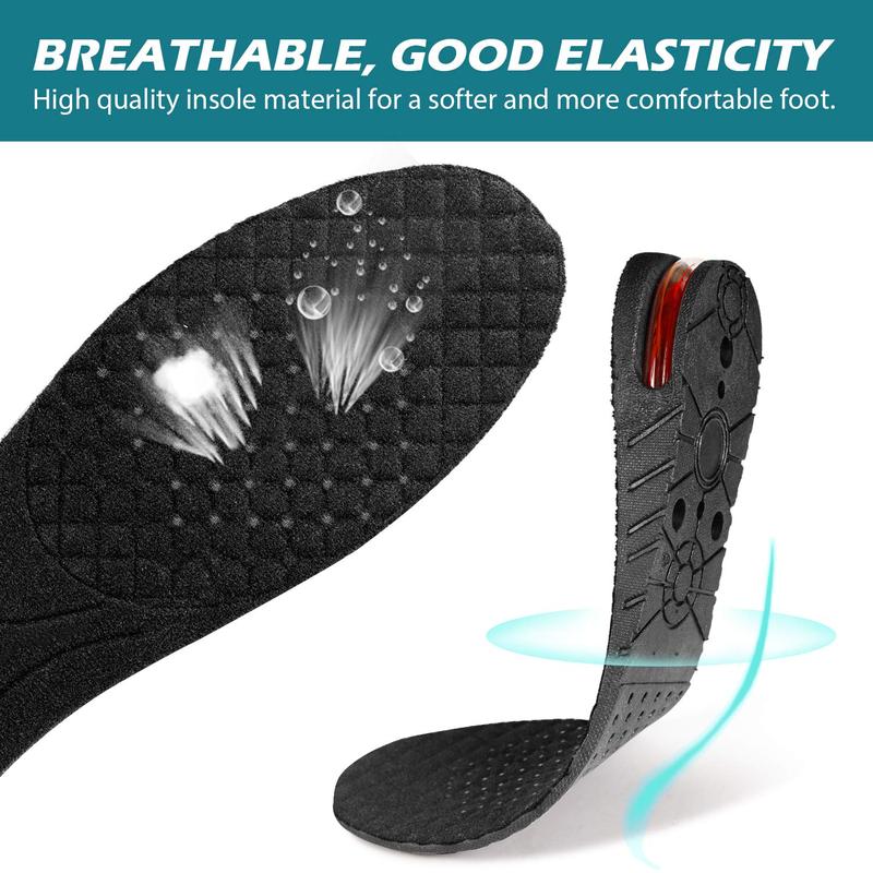 2026 Upgraded Comfortable Breathable Insoles with 3 Layer Air Cushion, Invisible Height Increasing Shoe Inserts for Men Women  Footwear Tactical