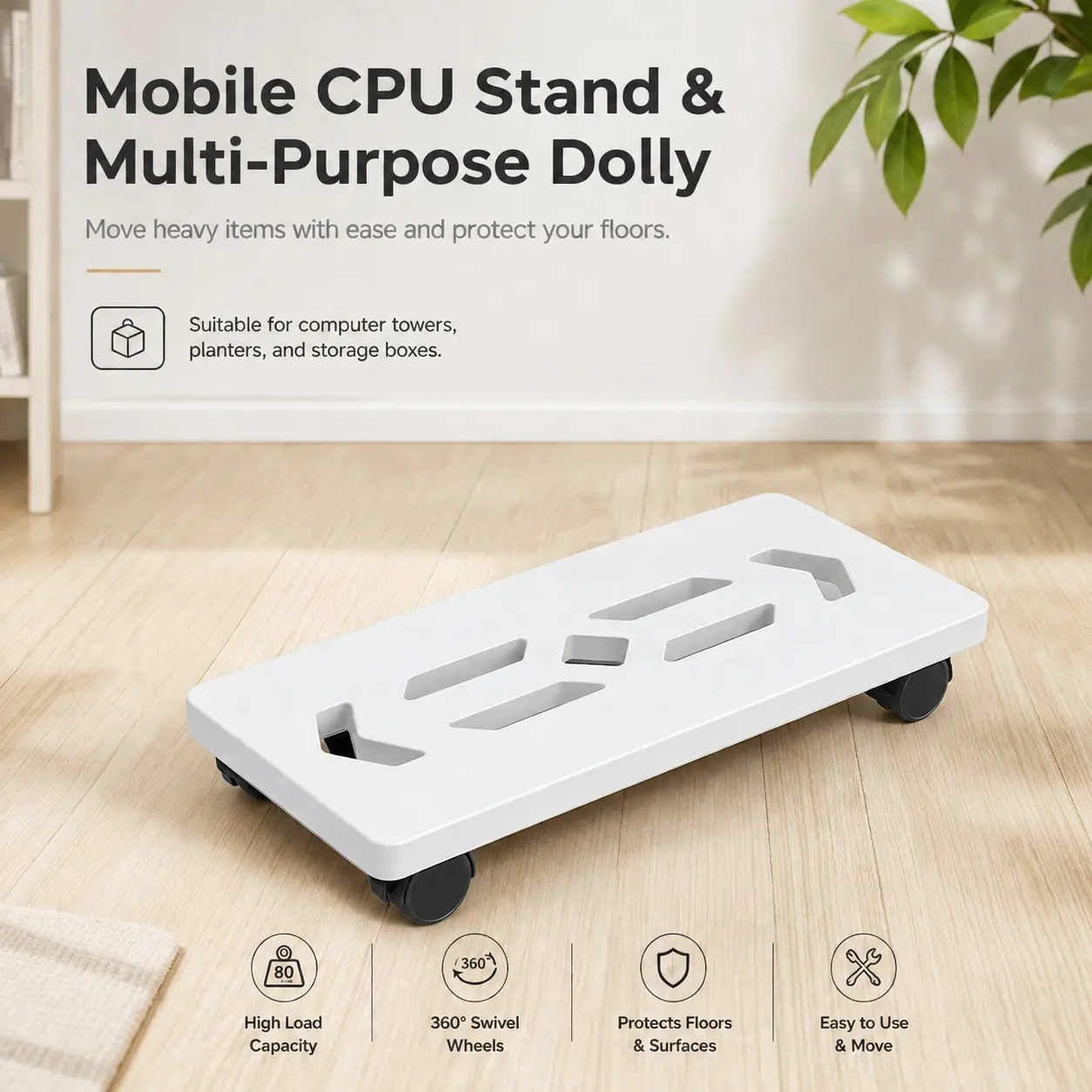 Breathable PC Tower Stand, Enhances Cooling, Protects Floor From Moisture, Prevents Scratches on Wooden and Tile Floors, Computer Stand