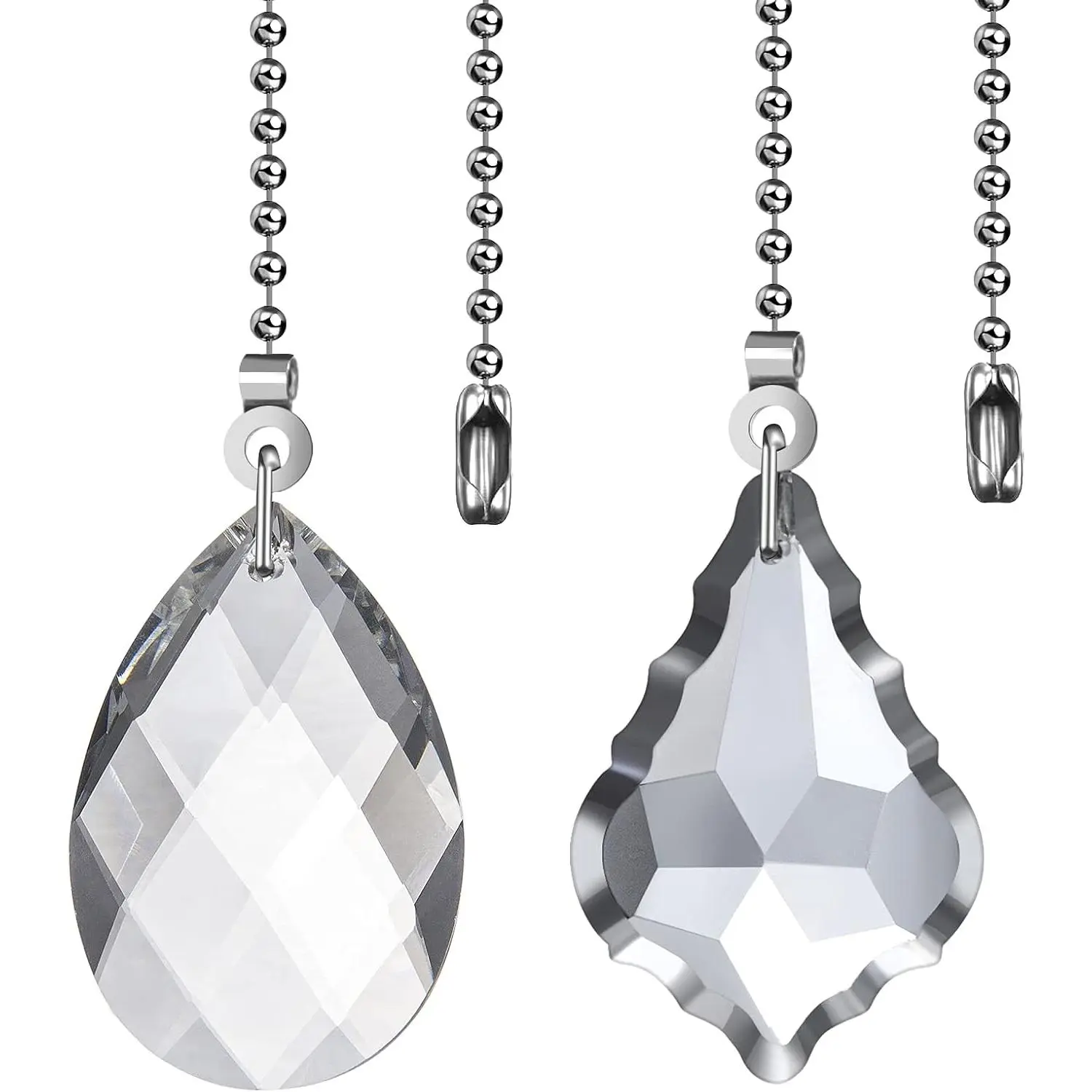 2PCS Ceiling Fan Pull Chains, Premium Fan Pull Chain with 20-inches Extension Chains