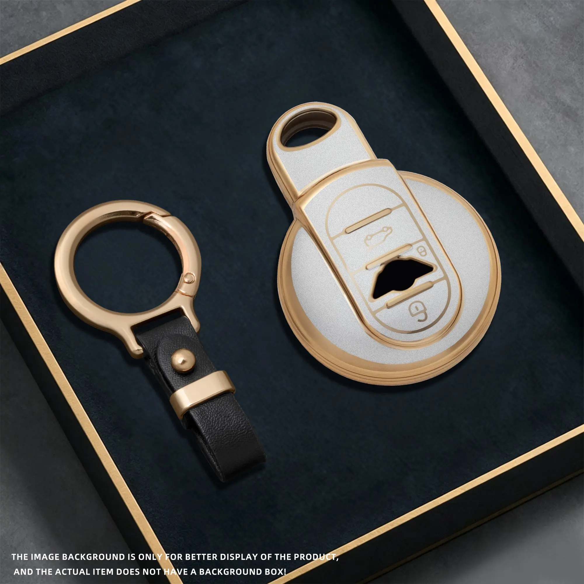 Bmw Mini Cooper Keycase Cover Shell Fob Keychain, Compatible with F56 F55 F54 F57 F60 R55 R56 R57 R58 R59 R60 S Roadster, Collectible Keychain Accessory