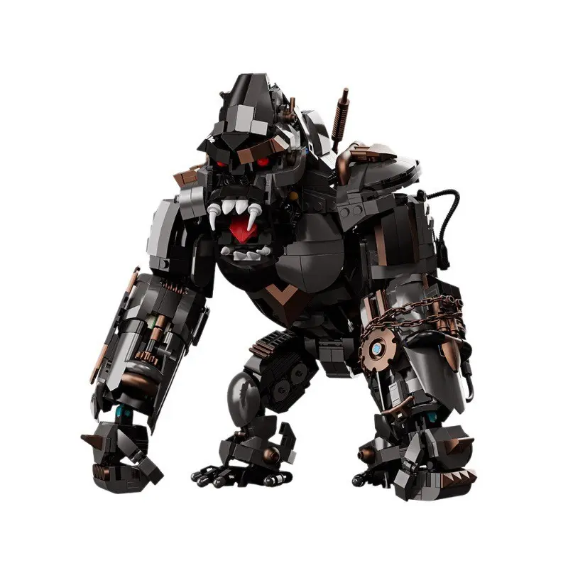 1400+ PCS Large Mechanical King Kong Gorilla Building Block Model, 80CM Tall DIY Handmade Artwork. Perfect for window display & collection, oversized home decor ornament. Stress-relief building block toy gift for adults, suitable for ages 12+.