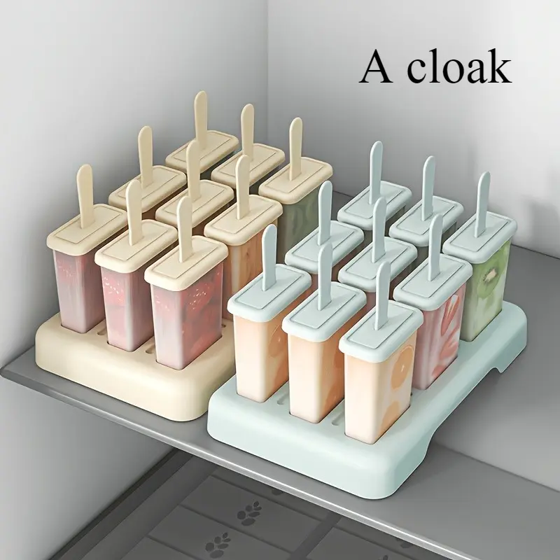 1 popsicle mold, home summer DIY popsicle ice cream ice cream popsicle frozen ice tray, 9-grid popsicle maker, Homemade Popsicle Molds