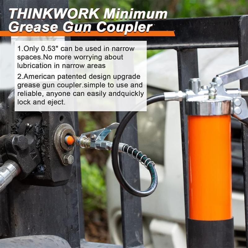 12000 PSI Quick Release Grease Machine Coupler Set Car Repair Tool Automotive Maintenance Tools with 90 °     Grease Coupler Adaptor for Tight Spaces