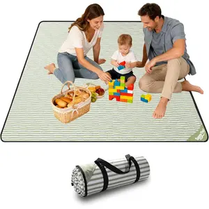 Extra Large Waterproof Picnic Blanket 80"x80" – Sandproof Outdoor Mat for Beach, Park, Grass, Lawn, Camping, Wedding Registry Must Have, Foldable & Portable Rug for Family Picnics