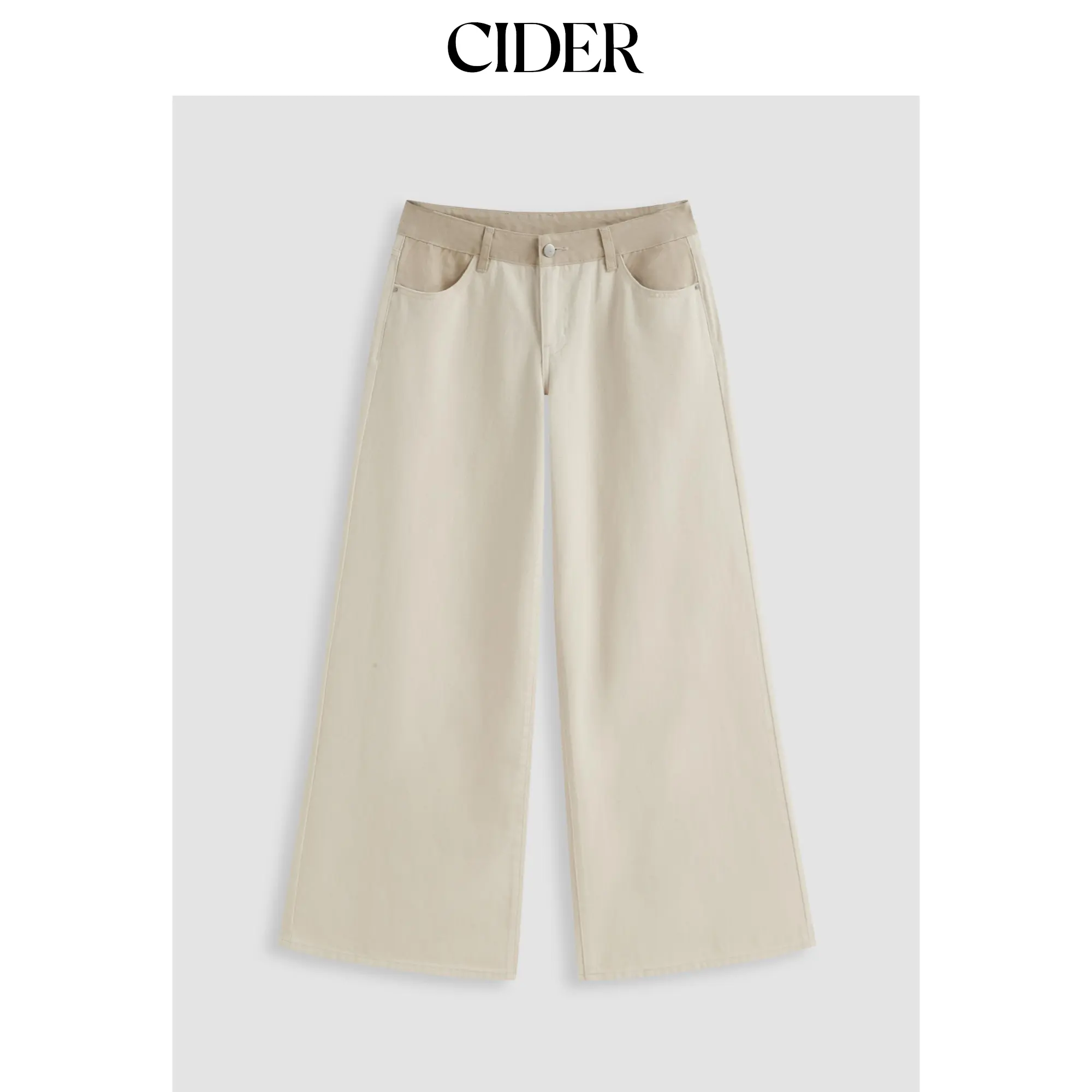 Cider Cider Denim Low Rise Patchy Straight Leg Jeans