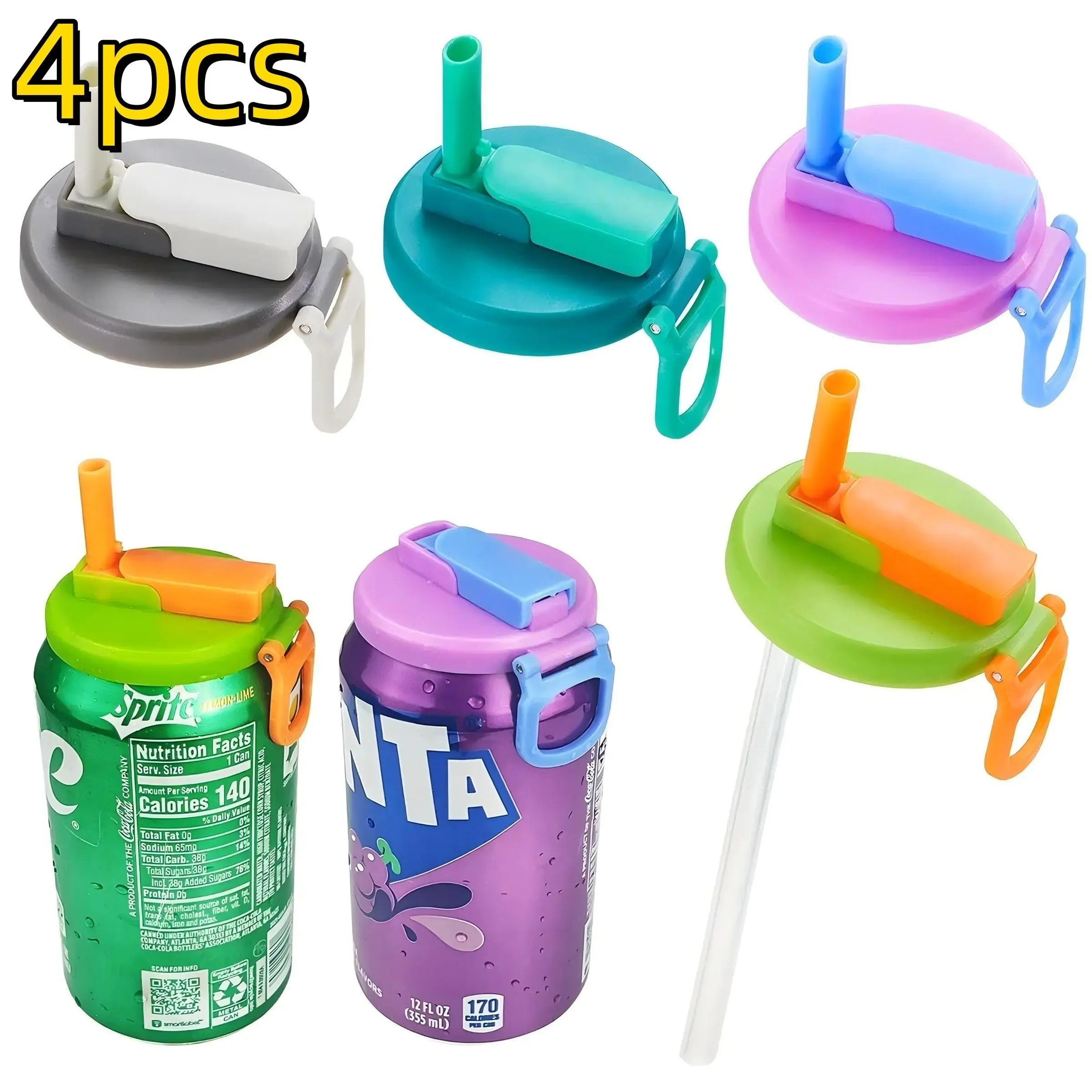 4-Pack Silicone Drink Closures, Reusable Leak-Proof Lids, Reusable Drink Covers for Home, Travel, Outdoor, Practical Beverage Accessory