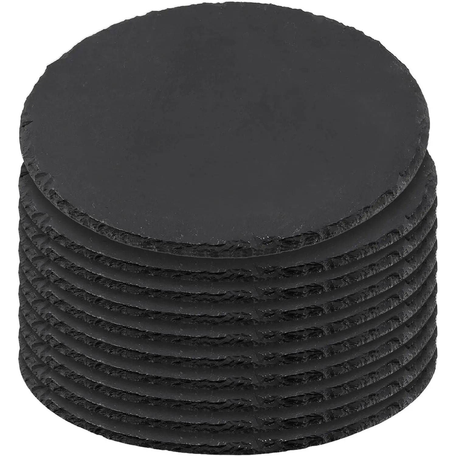 10 PCS 7.9 Inches Black Round Slate Board Charcuterie Boards for Dishes Meat Appetizers