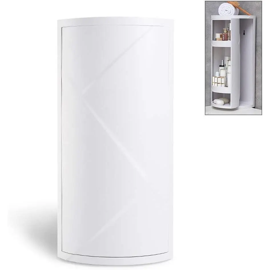 Multifunction Bathroom Kitchen Corner Locker  Storage Rack Cabinet Storage Shelf Rotating Triangle Shelf