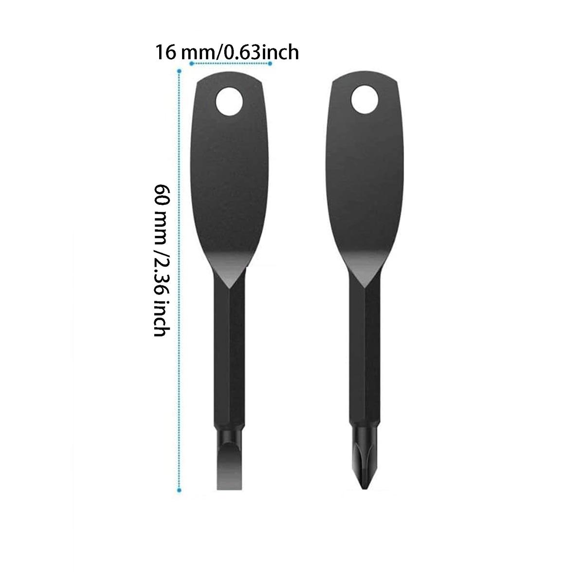 2 in 1 Keychain Screwdriver Set, Multifunctional Screwdriver, 1 Set Mini Pocket Phillips and Flat Head Screwdriver with Key Ring, Outdoor Survival Emergency Handy Tool, Portable