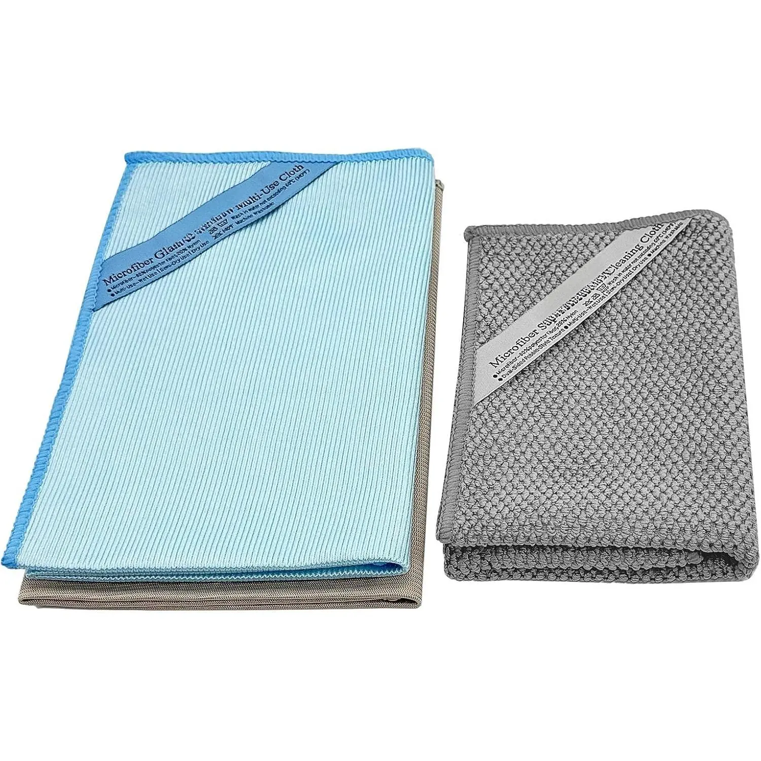 3-Pack Microfiber Glass Cleaning Cloths for Windows & Mirrors | Streak-Free & Lint-Free Microfiber Towels. Super Absorbent Pebble Texture. Machine Washable, Fade-Resistant & Durable