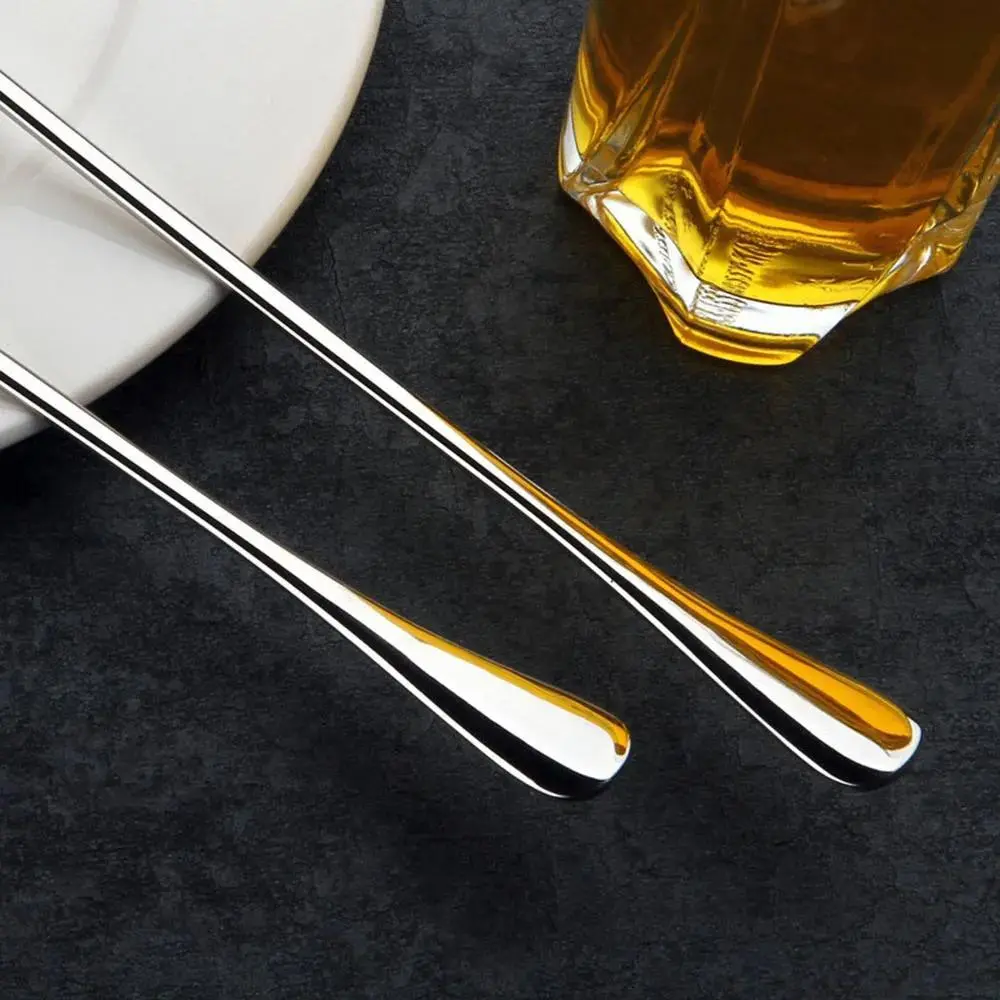 4pcs Ice Round Spoon Long Handle Ice Spoon Stainless Steel Spoon Ice Tip Spoon Coffee Spoon Honey Spoon Mixing Spoon Mug Spoon
