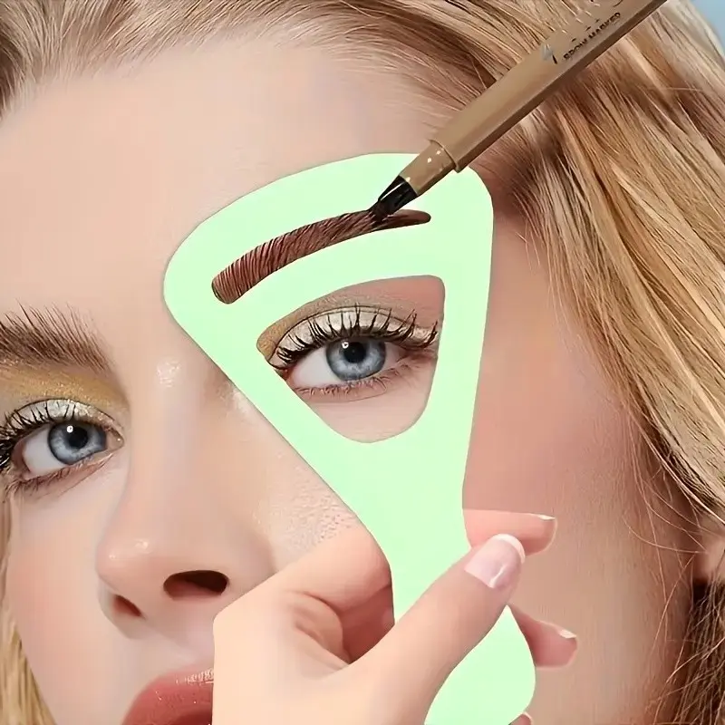2-Pieces set Eyebrow Shaping Template Set, Customizable Brow Design, Reusable Plastic Card, Eyebrow Guides, Natural Arc Eyebrow Grooming Tool, Travel-Friendly, Compact, Eyebrow Stencil Kit, Eyebrow Shaping Kit, Makeup Tool