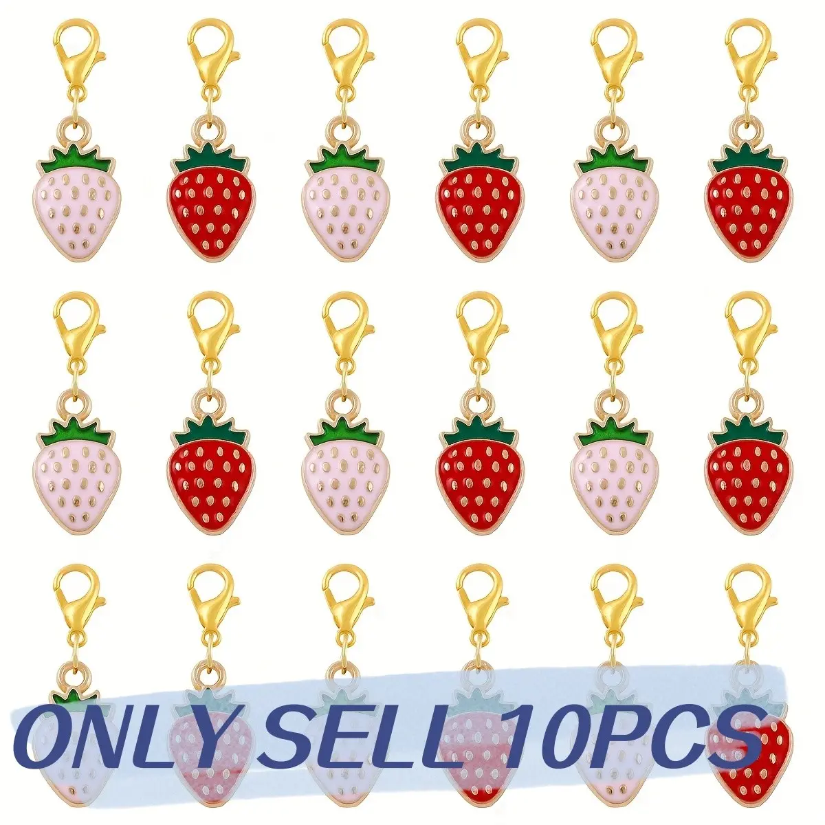 [Cute Fruit Pendants] 10 Cute Fruit Series Enamel Pendants - Avocado, Pineapple and Strawberry Alloy Droplet Pendants for DIY Necklaces, Bracelets, Earrings - Fun Summer Accessories