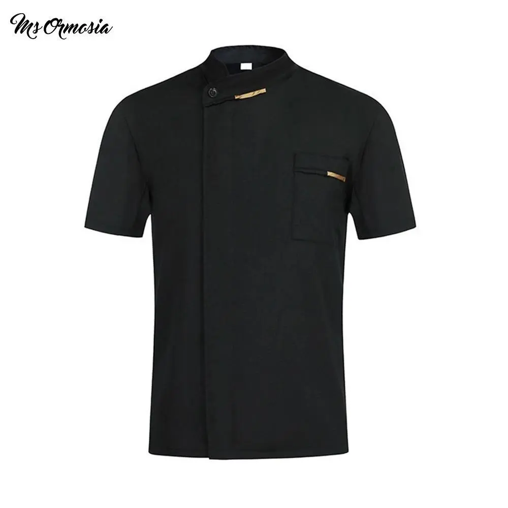 quality Chef Waiter Uniform Short Sleeve Kitchen Restaurant Cook Chef Jaket Shirt Breathable Barber Sushi Costumes