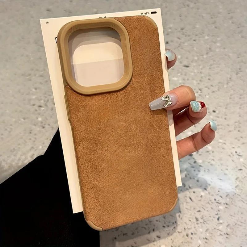 DarlingCase Vintage Lambskin Suede iPhone 17 Pro Max Case, Matte Faux Leather Shockproof Cover – Soft Touch, Retro Luxe Feel, Built for Everyday Style