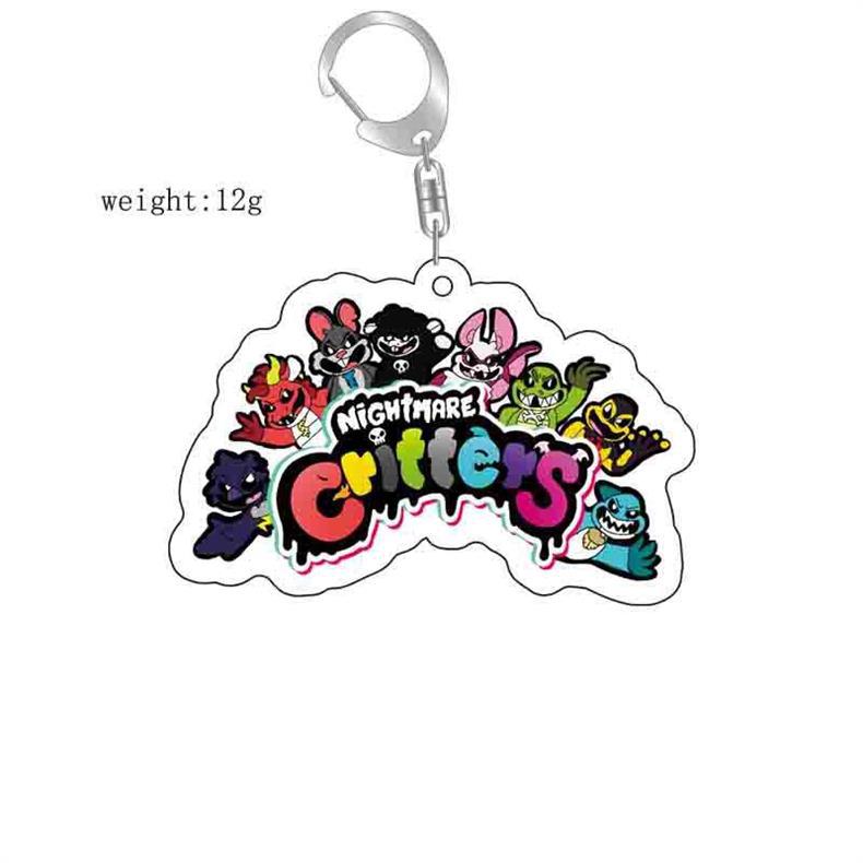 Cross-border new Bobby's playtime 4 smiling animals surrounding acrylic keychain pendant