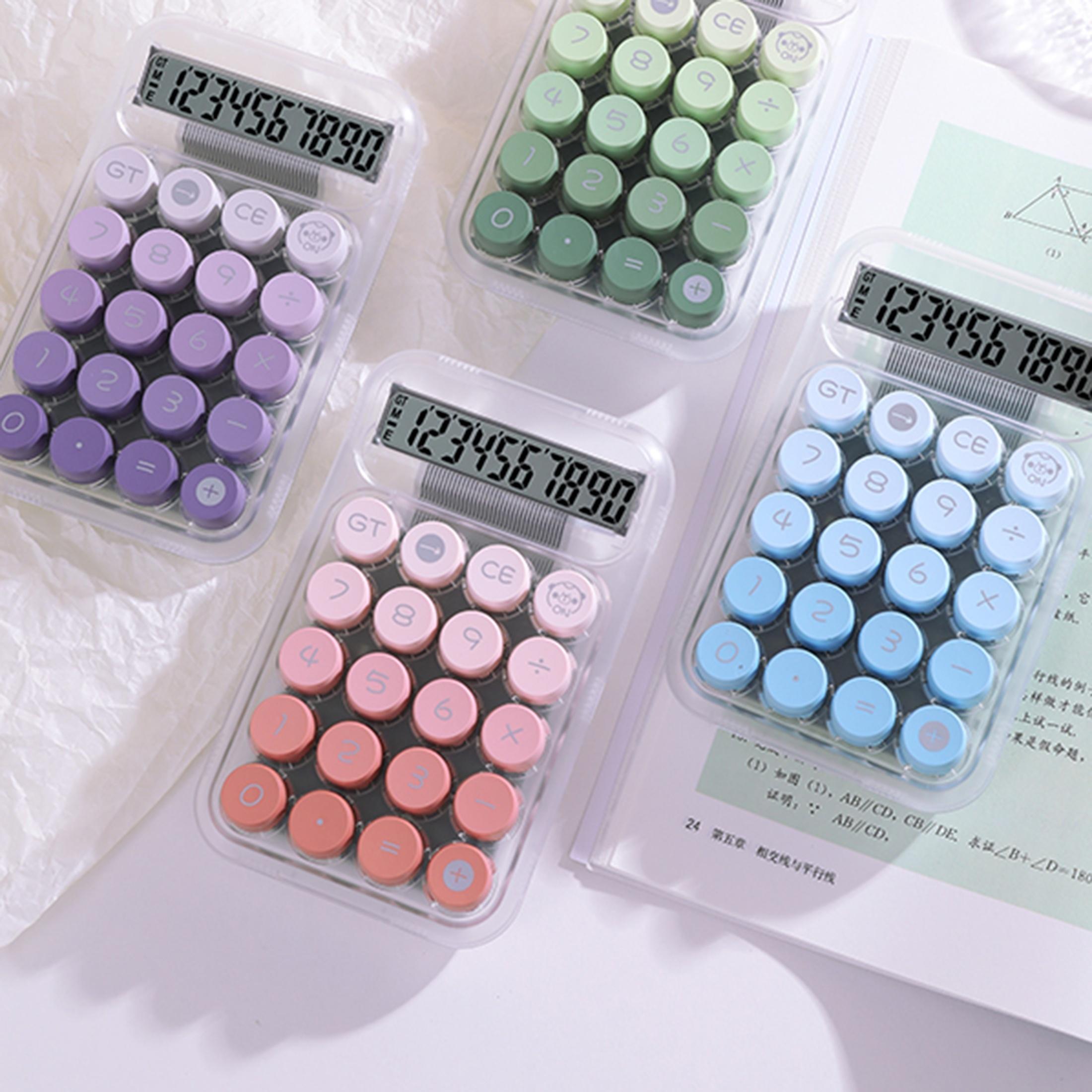 Transparent Shell Calculator, 1 Count 10 Digit Large Button Calculator with Display, Battery Powered Cute Calculator for Office Home School (without Battery) Office Stationery Supplies