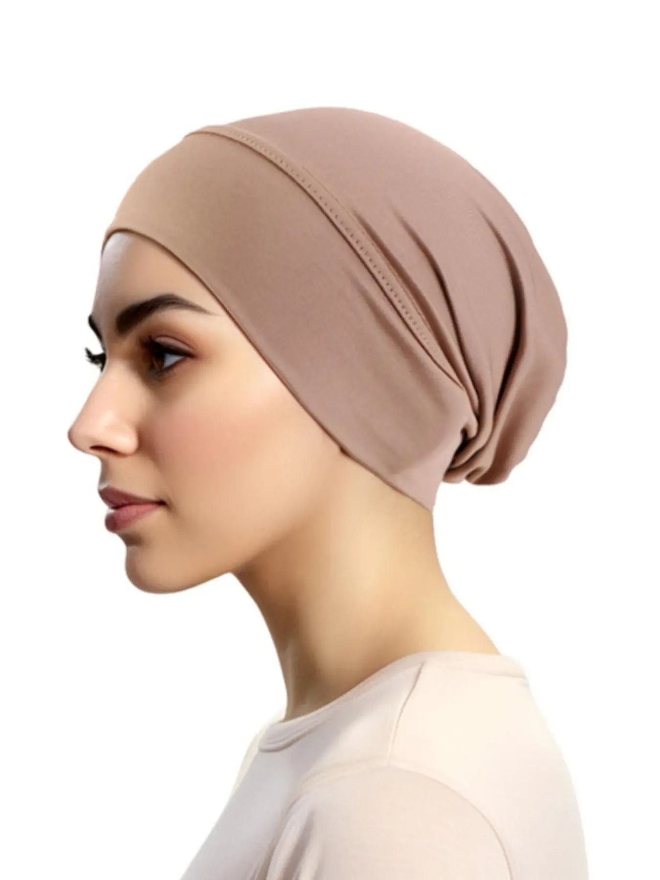 Elastic Ethnic Style Head Wrap, Solid Color Chemotherapy Cap, Hair Protection Turban for Women, Comfortable Stretchy Turban Hijab, Hijab Undercap