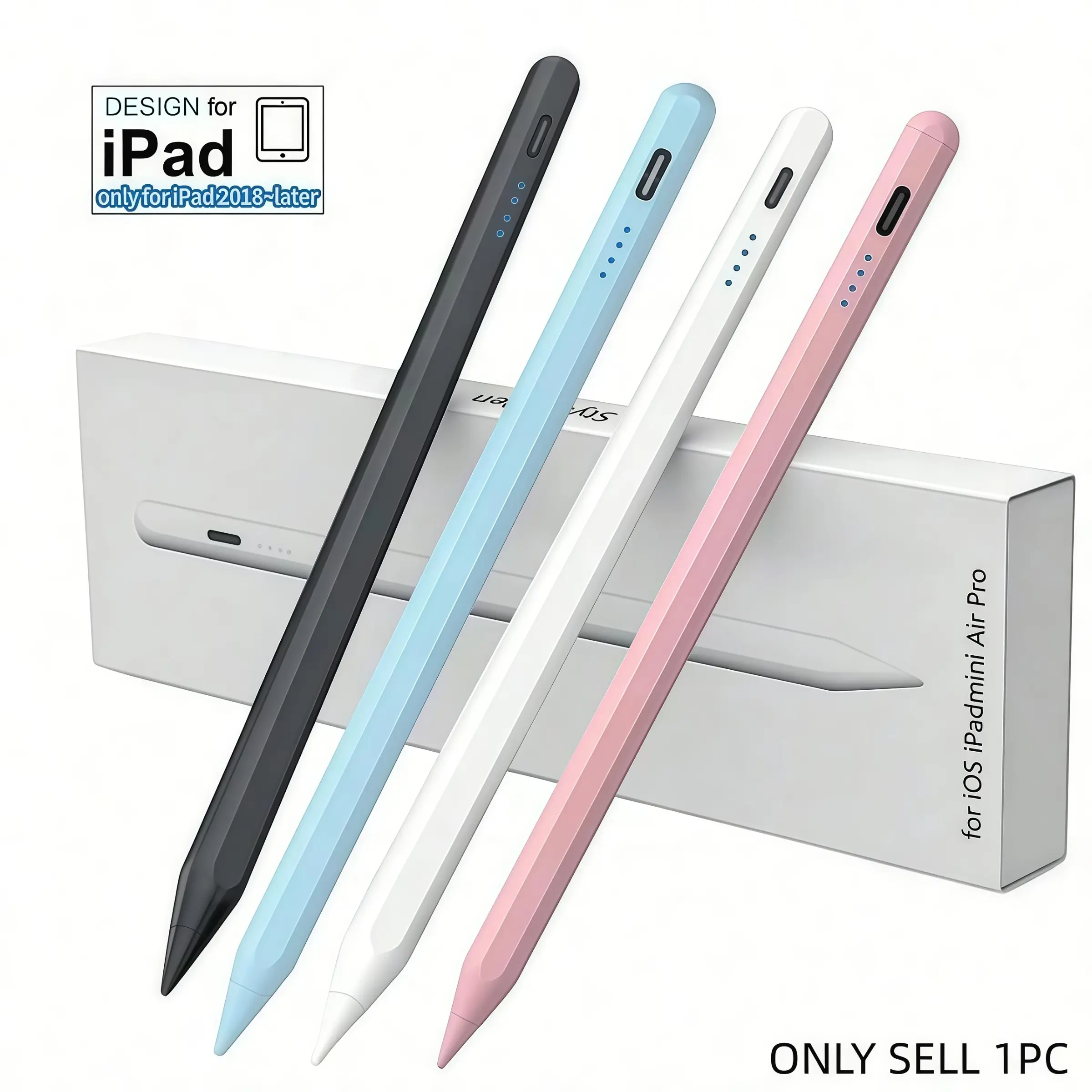 Magnetic Charging Capacitive Stylus Pen, Tablet Pen for iPad Models 2018-2026, Replacement for Apple Pencil, Non-Button Cell Battery, Lithium Polymer