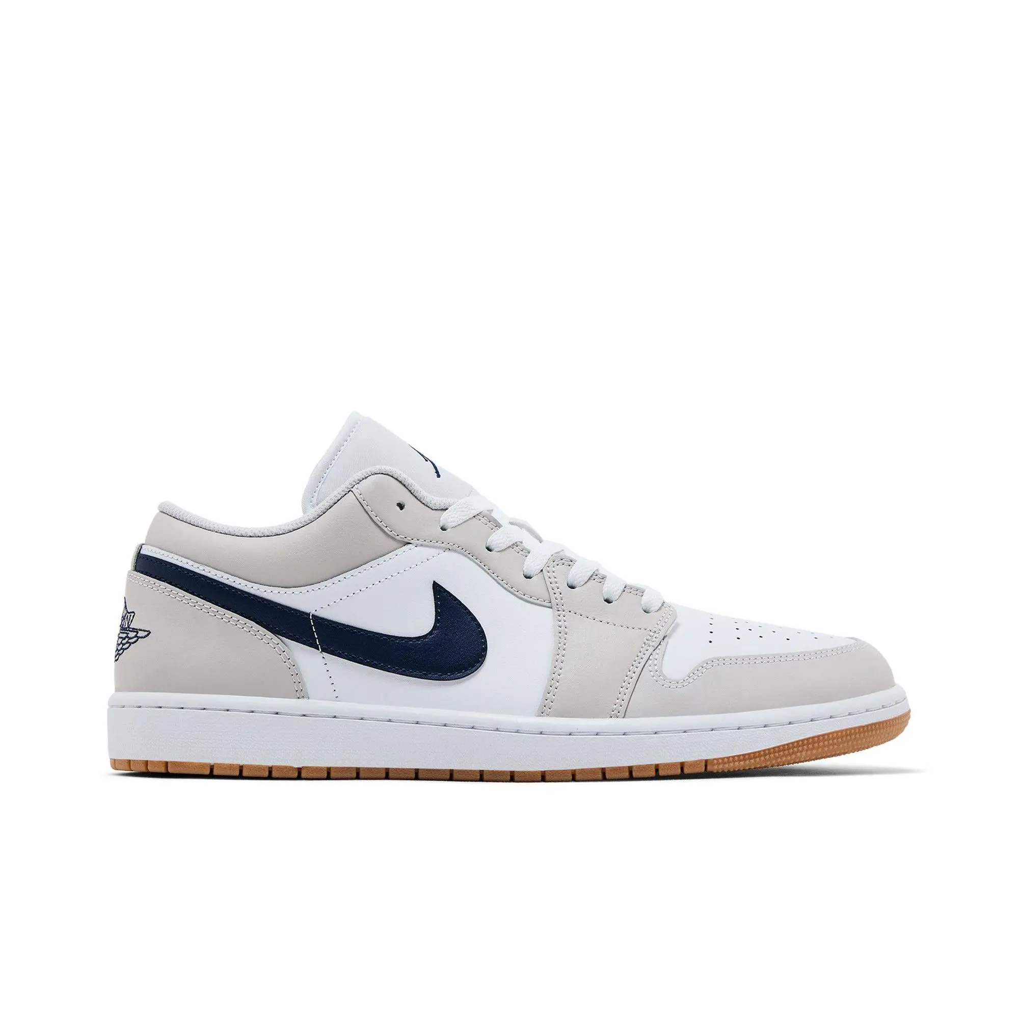 Air Jordan 1 Low 'Georgetown' (Unisex) White/Neutral Grey/Gum Medium Brown/Midnight Navy retro basketball shoes 553558 146