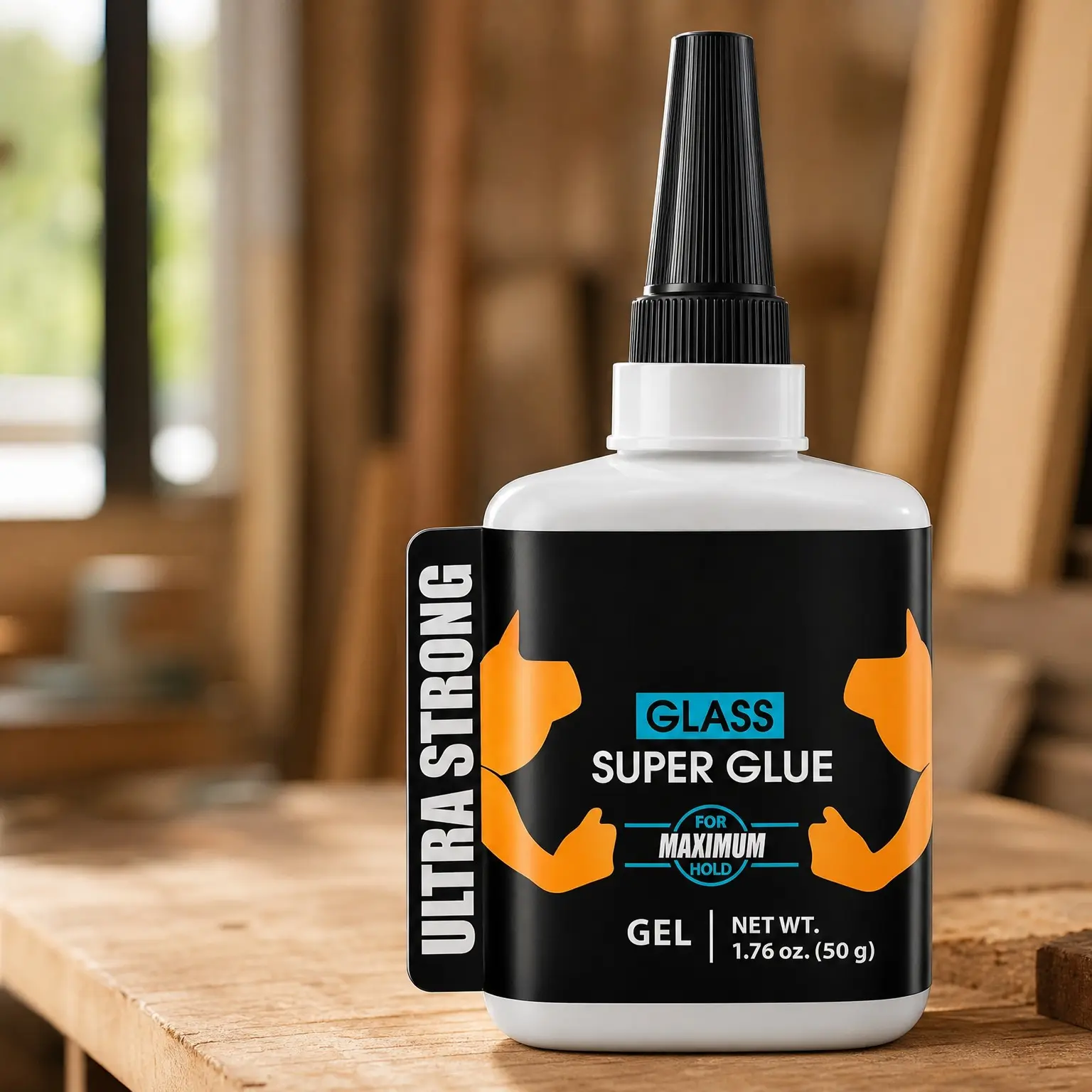 Glass Super Glue Gel 1.75 oz – Instant Clear Adhesive for Mirror & Window Repair, Non-Drip, Gap Filling, Waterproof, Heat Resistant, Anti-Clog Cap, No Run – Ideal for Craft, DIY, Glass, Mirror, Windows & Acrylic
