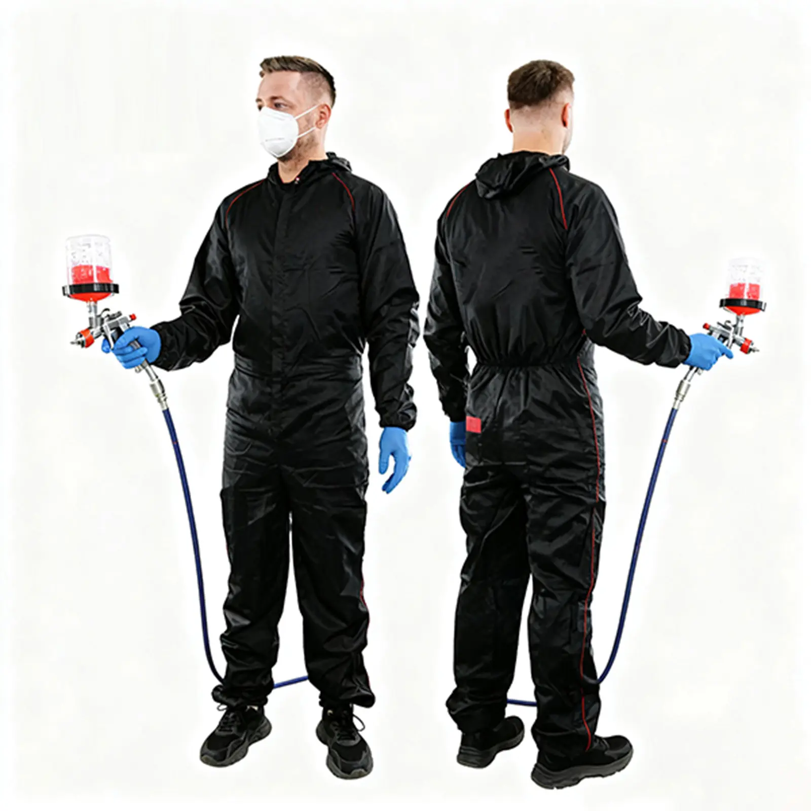 Reusable Chemical-resistant Protective Coveralls, Breathable Anti-static Washable Work Suit, Washable Protective Clothing for Painting, Spraying, Sanding & Industrial Hazard Protection