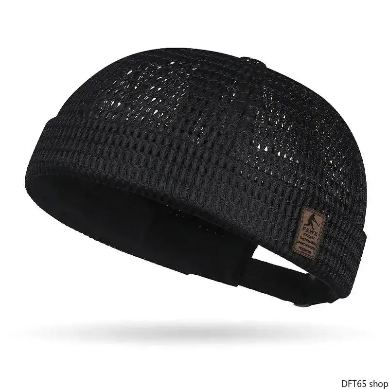 Structured Ventilated Mesh Brimless Docker Beanie Adjustable Detachable Head Cap For Men Daily Outdoor Activities Non Collapsible Breathable Adult Headwear Accessory