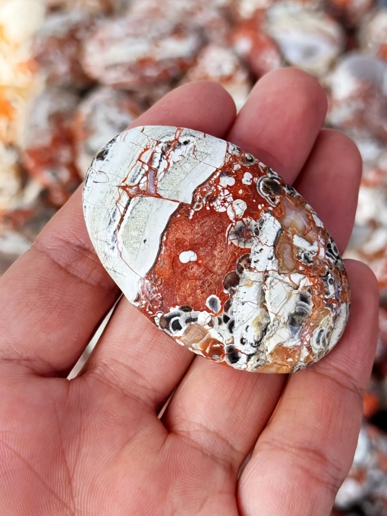 1pc Money Agate Palm, Natural Agate Craftwork, Indoor Decorative Handicrafts, Crystal Gifts, Unique Agate Souvenirs, Perfect Gift Idea