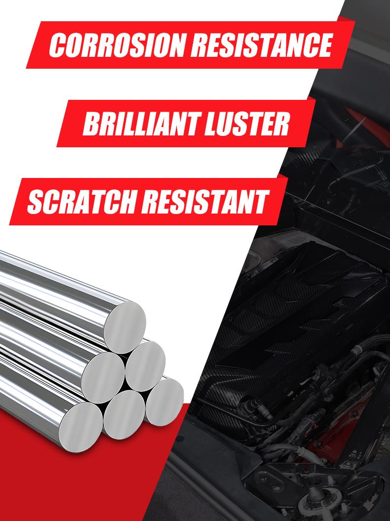 2-Piece Aluminum Alloy Black/Blue/Yellow/Red Car Hood Side Logo Decorative Stickers for 2020+ Corvette C8